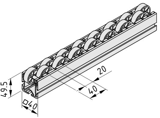 Roller Conveyor 6 40x40 E D30/2 - 0.0.658.73