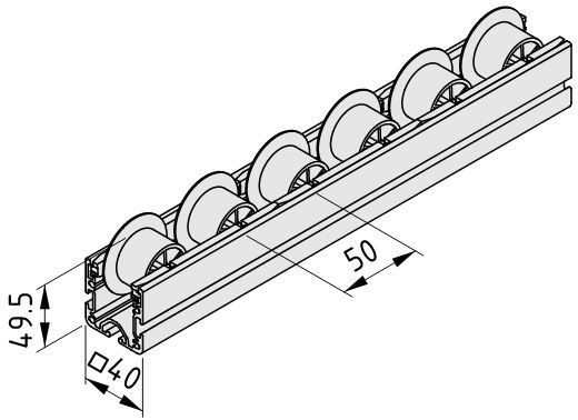 Roller Conveyor 6 40x40 E D30 with Flanged Wheel ESD - 0.0.662.78