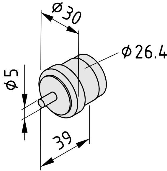 Conveyor Roller TR30, Bearing Flange D26.4/D5, grey similar to RAL 7042 - 0.0.674.94
