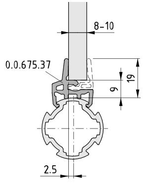 Panel-Fixing Strip D30 8-10mm, grey similar to RAL 7042 - 0.0.683.89