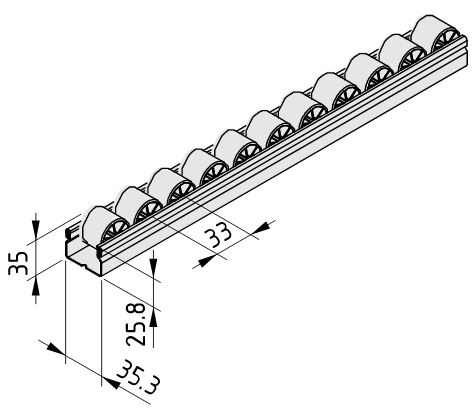 Roller Conveyor St D30, grey similar to RAL 7042 - 0.0.637.53