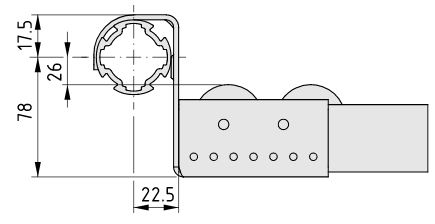 Roller Conveyor 6 80x40 Fastening Bracket D30 with Stop H43 - 0.0.667.55